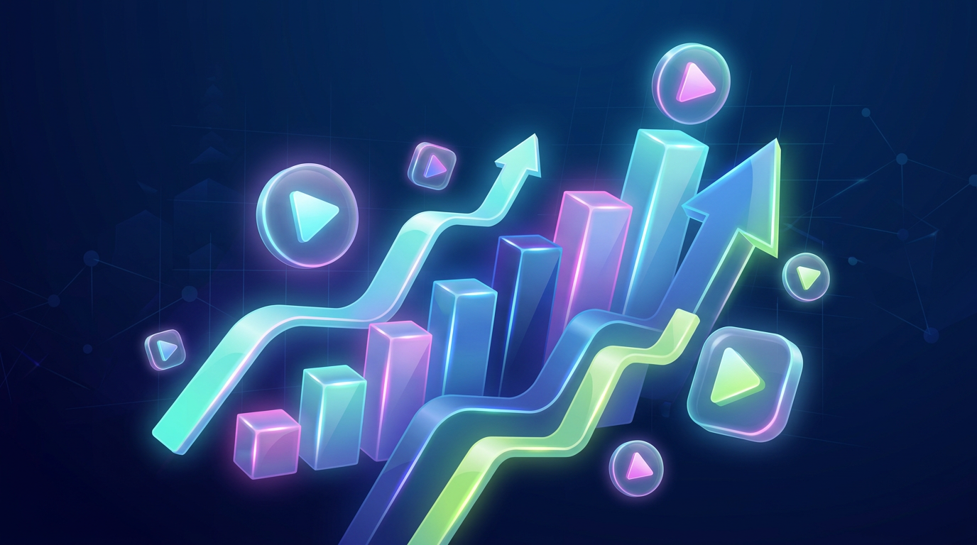 增长数据与游戏成功的抽象概念配图